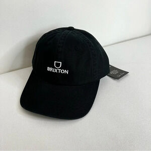 Brixton Alpha Cap Hat Black White Vintage Wash Adjustable Unisex One Size